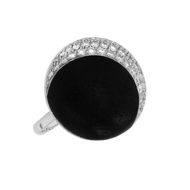 Bague diamants 0.69 carat et ébène or blanc 18.97g Comme neuf -  reconditionné disponible sur Gemme Les Bijoux
